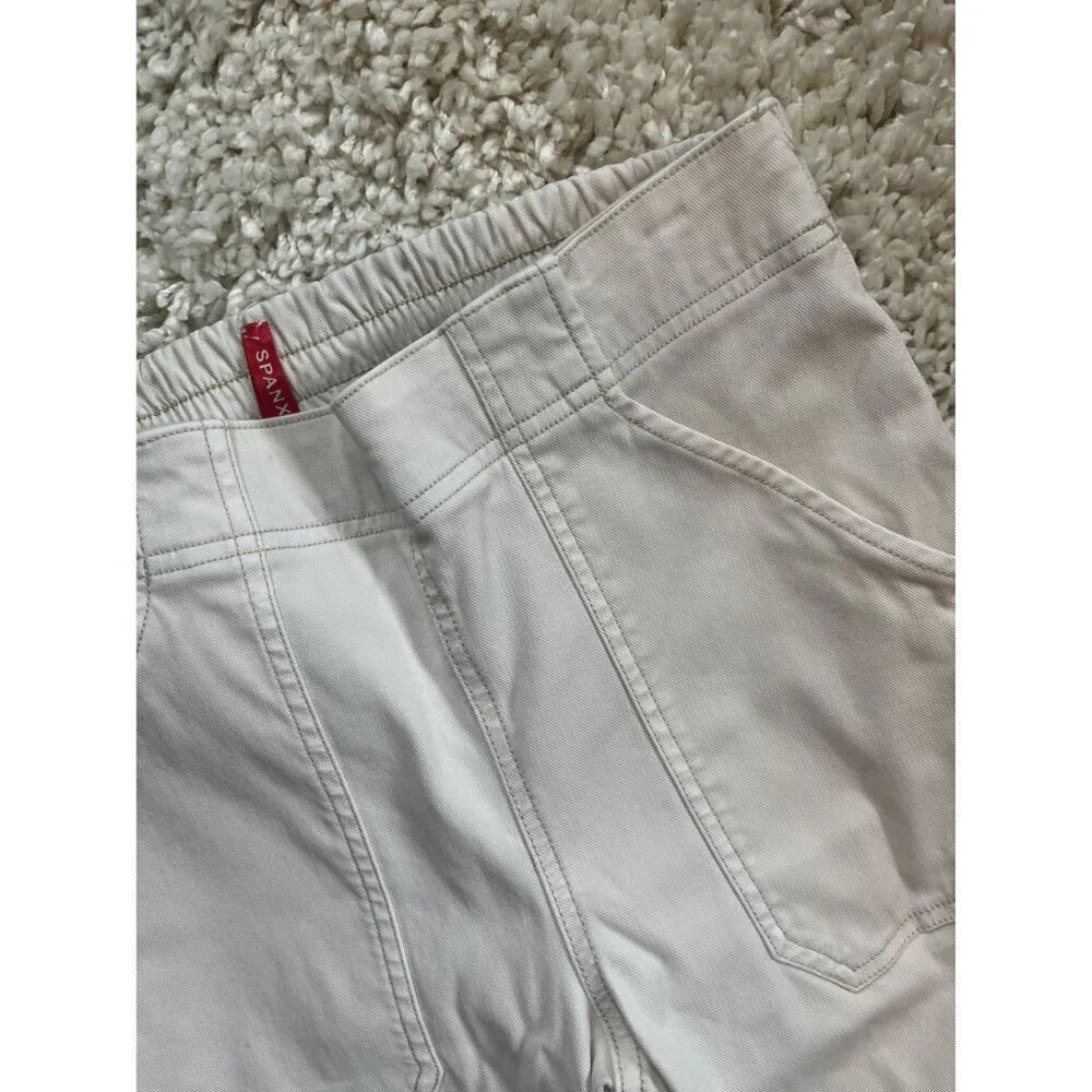 Spanx Stretch Twill Jogger Pant Parchment Off White M - Picture 5 of 8